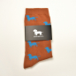 Preview: KRAWATTENDACKEL Socken Braun Dackel Blau