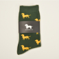 Preview: KRAWATTENDACKEL Socken Grün Dackel Gold