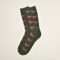 Preview: KRAWATTENDACKEL Socken Grün Dackel Pink