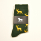 Preview: KRAWATTENDACKEL Socken Grün Hirsch Gold