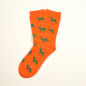 Preview: KRAWATTENDACKEL Socken Orange Hirsch Grün