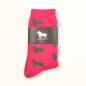 Preview: KRAWATTENDACKEL Socken Pink Dackel Grün