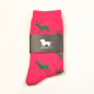 Preview: KRAWATTENDACKEL Socken Pink Hirsch Grün