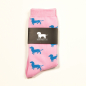 Preview: KRAWATTENDACKEL Socken Rosa Dackel Blau