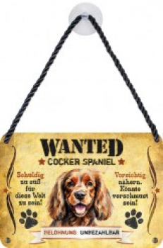 Wanted Haustierschilder Cocker Spaniel