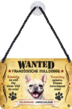 Wanted Haustierschilder franz. Bulldogge weiß