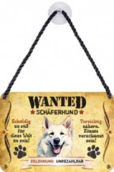 Wanted Haustierschilder Schäferhund weiß