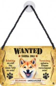 Wanted Haustierschilder Shiba Inu
