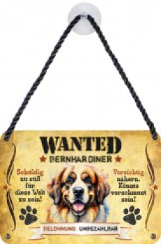 Wanted Haustierschilder Bernhardiner