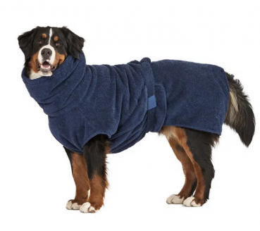 Lill´s DOG Hundebademantel aus Bio-Baumwolle "Dunkelblau"