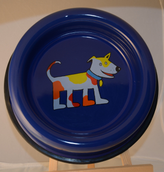 Smaltum Emaille Futternapf blau stehender Hund