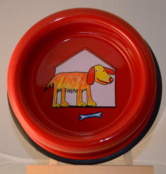 Smaltum Emaille Futternapf rot Hund mit Haus