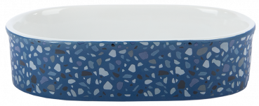 Petlando Kermaiknapf Terrazzo blau oval