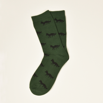 Preview: KRAWATTENDACKEL Socken Grün Fuchs Schwarz