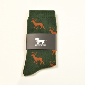 KRAWATTENDACKEL Socken Grün Hirsch Braun