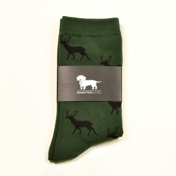 KRAWATTENDACKEL Socken Grün Hirsch Schwarz