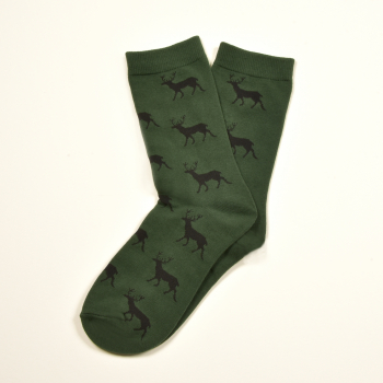 Preview: KRAWATTENDACKEL Socken Grün Hirsch Schwarz