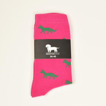 Preview: KRAWATTENDACKEL Socken Pink Fuchs Grün