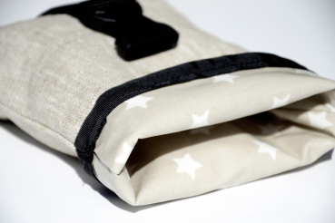 Preview: Treusinn Leckerlietasche Leinen Oatmeal + Stars (natur)