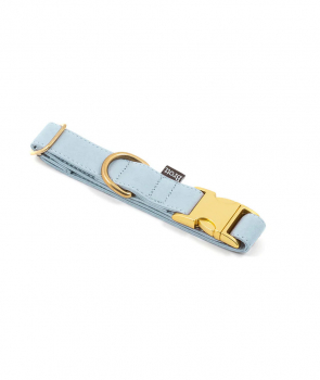 Preview: Brott Halsband "Blue Sky" - veganes Leder mit goldener Schnalle