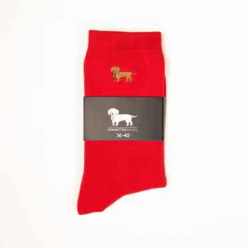 KRAWATTENDACKEL Einfarbige bunte Socken rot