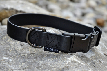 Treusinn Halsband verstellbar Biothan 25mm schwarz