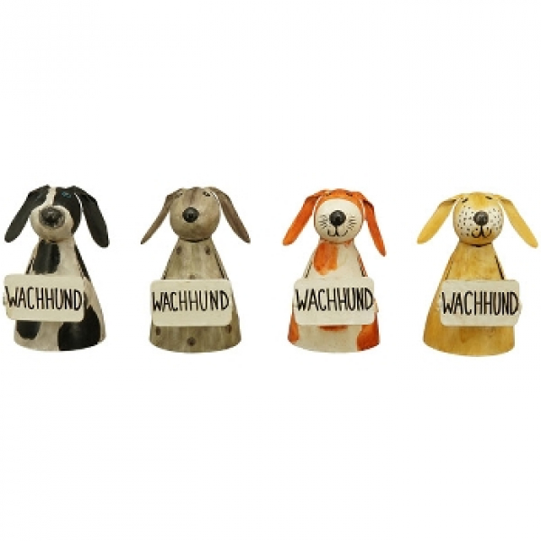 Zaunhocker Kanu Wachhund, 12x11x19cm - 1 Stück- grau