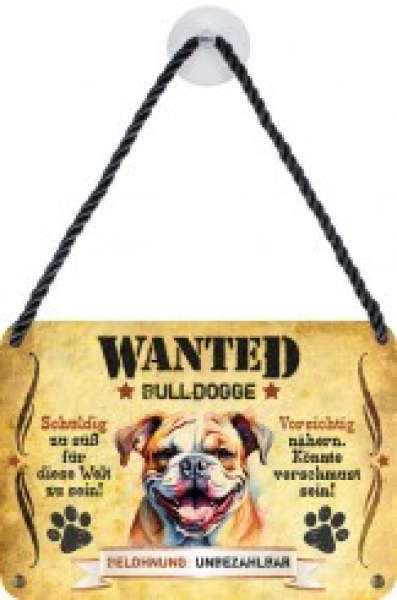 Wanted Haustierschilder Bulldogge