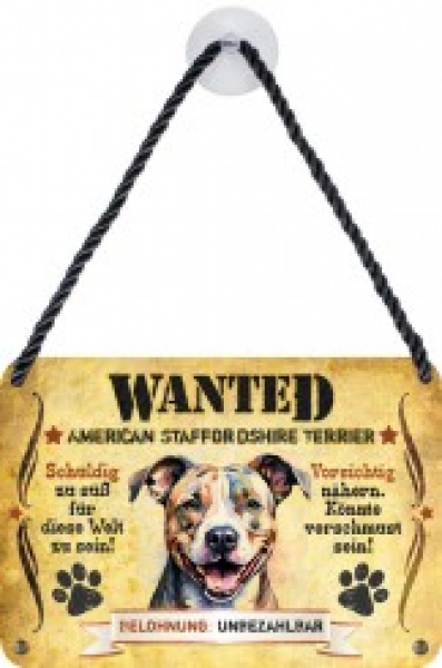 Wanted Haustierschilder Amstaff Terrier