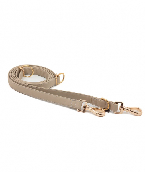 Brott Trainingsleash "Taupe" - vegan leather with golden clasp