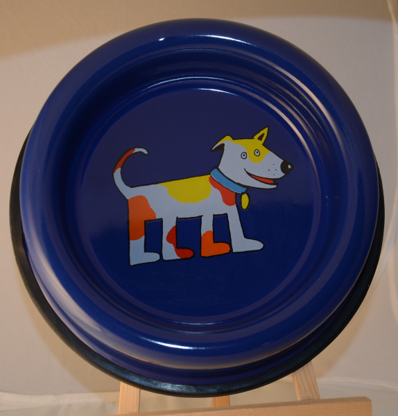 Smaltum Emaille Futternapf blau stehender Hund