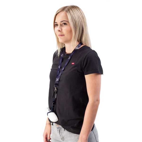 DOGGYROLLER MIT KARABINERHALTERUNG UND LANYARD DUNKELBLAU