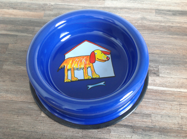 Smaltum Emaille Futternapf blau Hund mit Haus