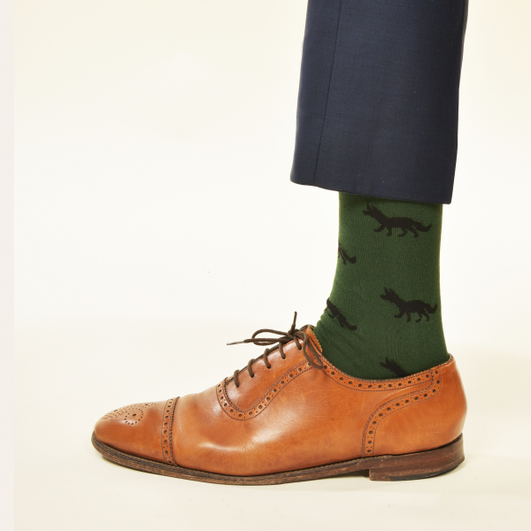 KRAWATTENDACKEL Socken Grün Fuchs Schwarz