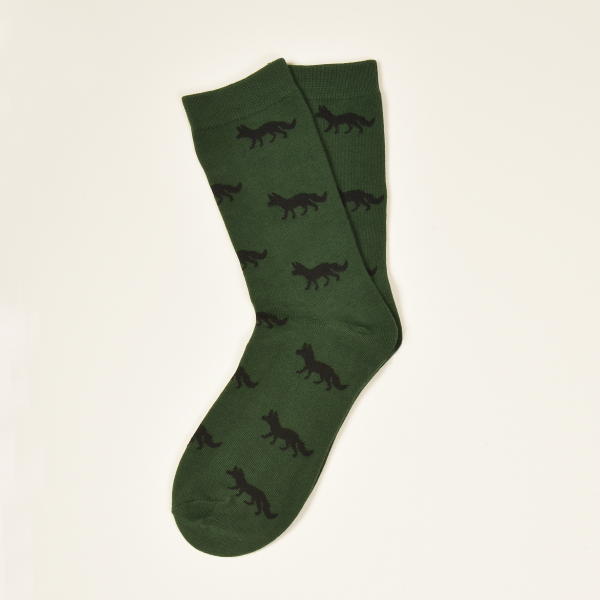 KRAWATTENDACKEL Socken Grün Fuchs Schwarz