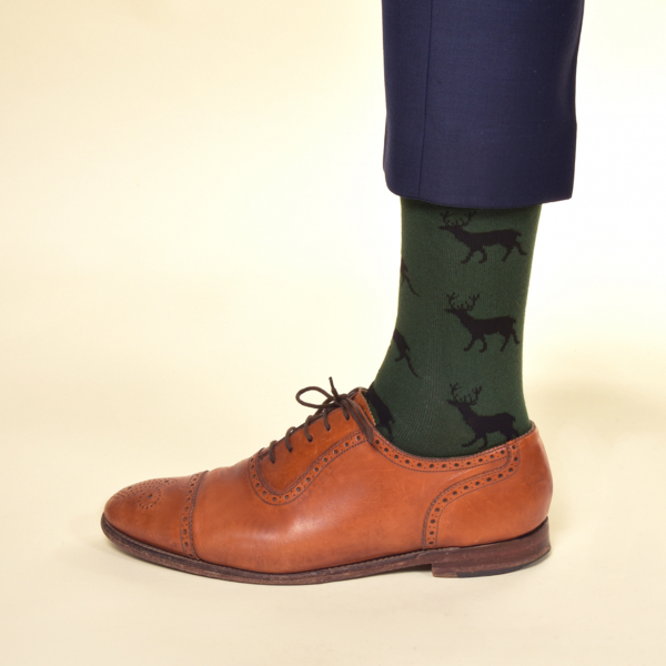 KRAWATTENDACKEL Socken Grün Hirsch Schwarz