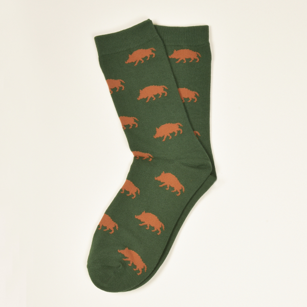 KRAWATTENDACKEL Socks green - Wild Boar brown