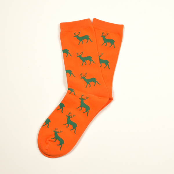 KRAWATTENDACKEL Socken Orange Hirsch Grün