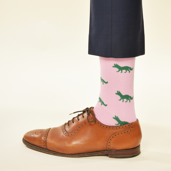 KRAWATTENDACKEL Socken Rosa Fuchs Grün