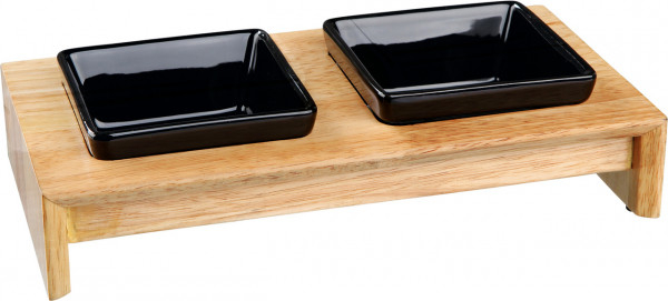 Ceramic & Wood Bowl Set