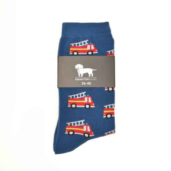KRAWATTENDACKEL Socken Blau Feuerwehr Rot