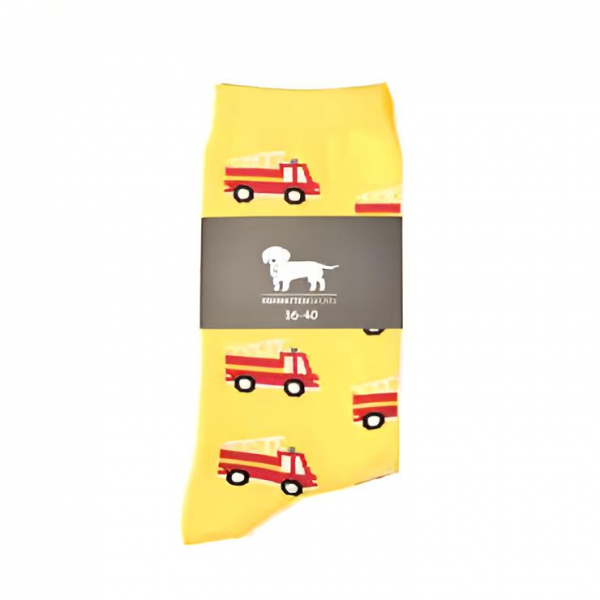 KRAWATTENDACKEL Socken Gelb Feuerwehr Rot
