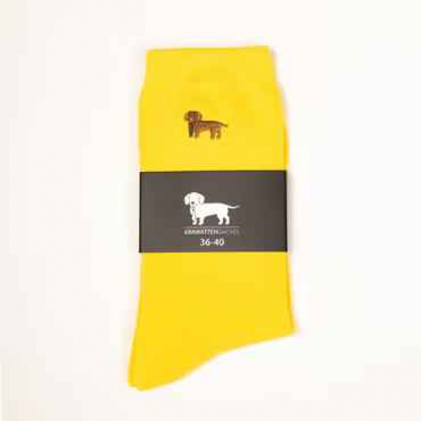 KRAWATTENDACKEL Plain colored socks yellow
