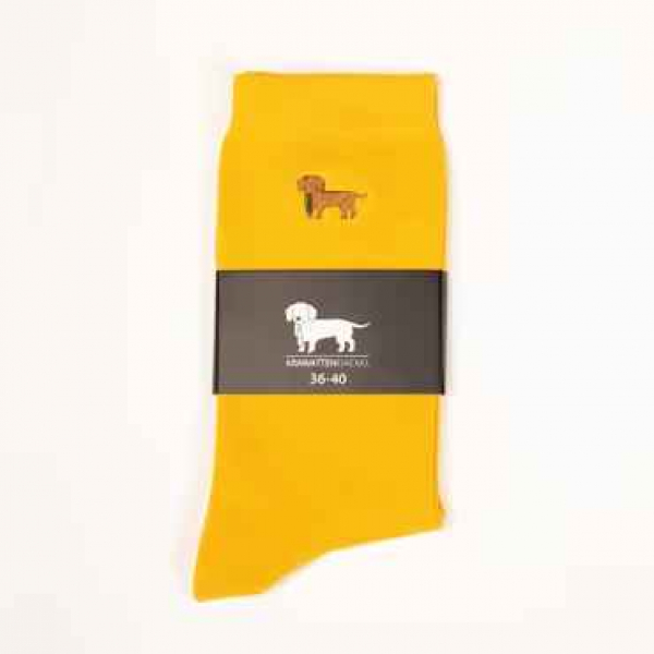 KRAWATTENDACKEL Plain colored socks gold