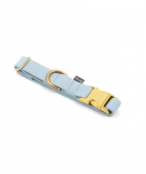 Brott Collar "Blue Sky" - vegan leather with golden clasp