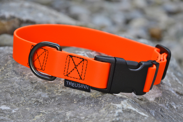 Treusinn STAY biothane dog collar orange 25 mm
