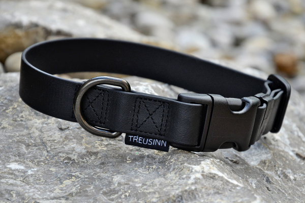 Treusinn Halsband verstellbar Biothan 25mm schwarz