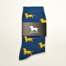 KRAWATTENDACKEL Socken Blau Dackel Gelb