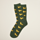 KRAWATTENDACKEL Socken Grün Dackel Gold