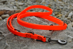 Treusinn Biothane Hundeleine neonorange 2m - 3-fach verstellbar